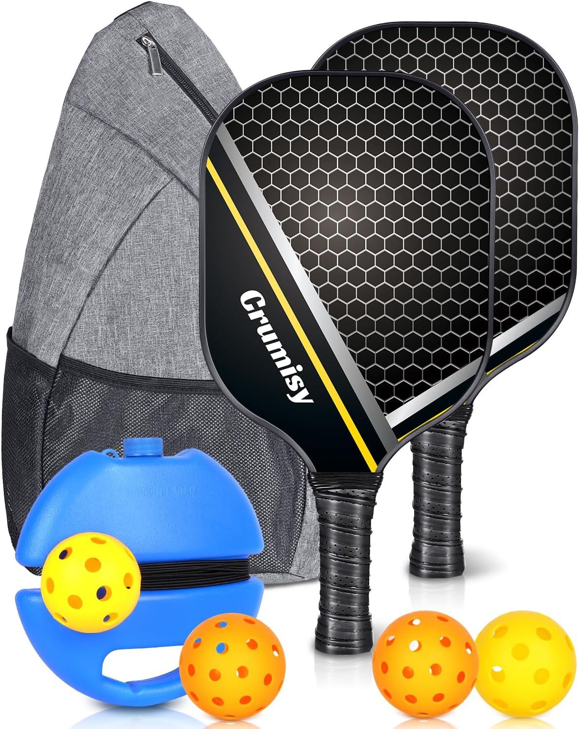 Pickleball Paddles Set of 2,Lightweight Fiberglass Pickleball Paddles Set of 4 with Rackets & Carry Bag, Gifts for Beginners, Built for Traction & Stability